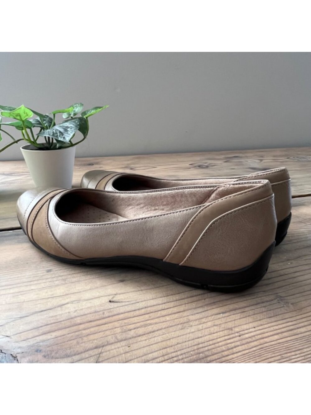 LifeStride Tan Ballet Flats Womens 9 Round Toe Comfort - Picture 4 of 8